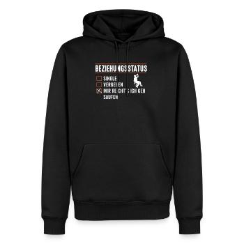 Beziehungsstatus Single vergeben Ich Geh Saufen - Männer Premium Bio Hoodie - Schwarz - Vorne - Nico (187cm)