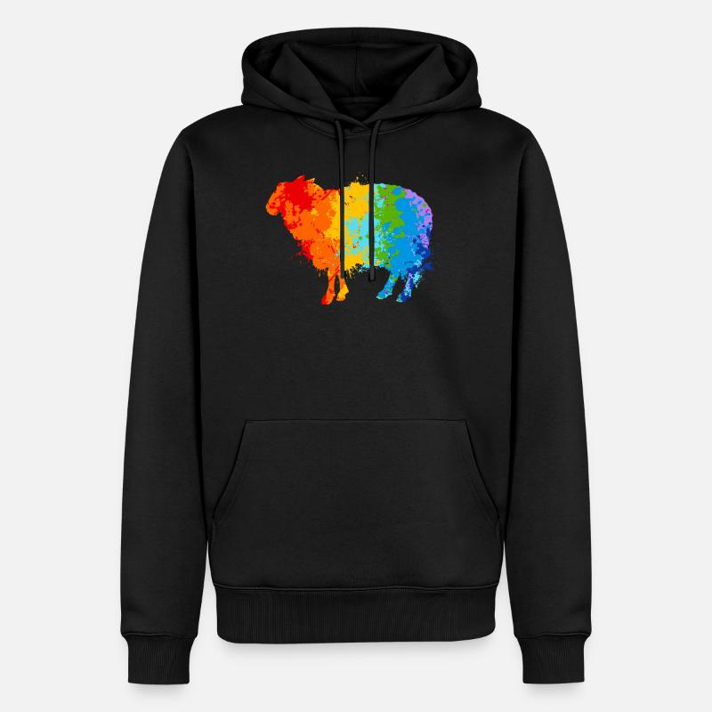 Schaf Splash Art Schäfer - Männer Premium Bio Hoodie - Schwarz