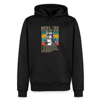 Waschbär Meine Vier Stimmungen Schlaf Kaffee - Männer Premium Bio Hoodie - Schwarz - Vorne - Nico (187cm)