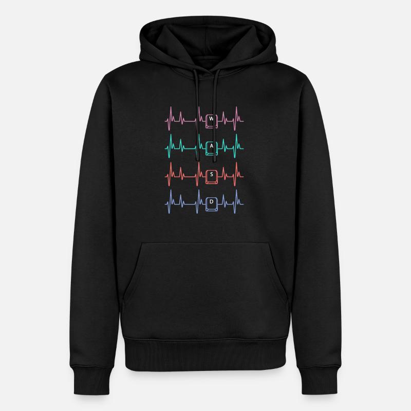 Clavier Gaming Heartbeat - Sweat à capuche Premium bio Homme - noir