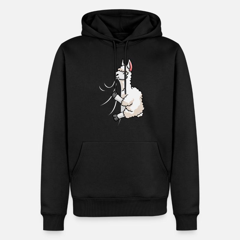Lama mordant - Sweat à capuche Premium bio Homme - noir