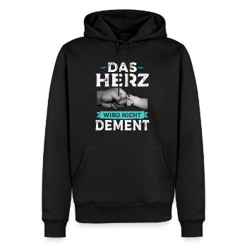 Das Herz Wird Nicht Dement Pflege - Männer Premium Bio Hoodie - Schwarz - Vorne - Nico (187cm)