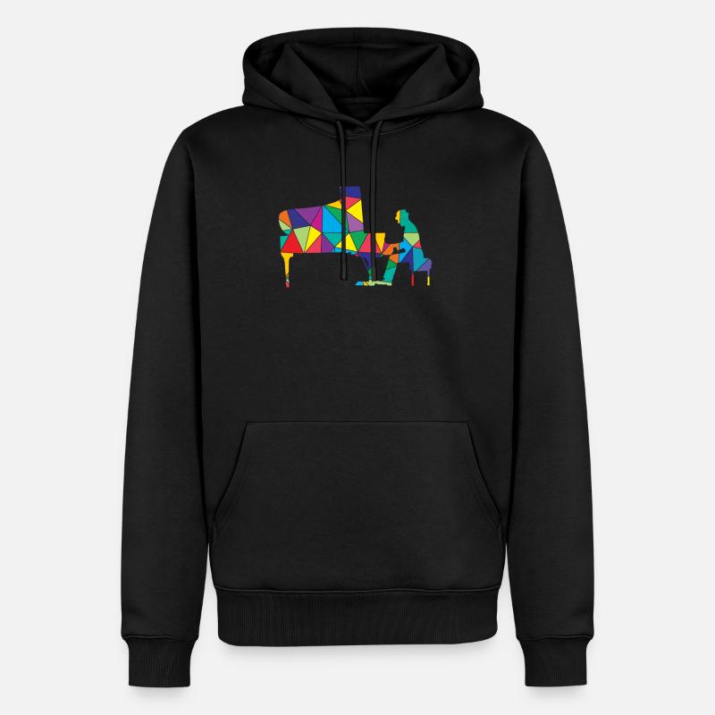 Piano Polygone Funny Piano - Sweat à capuche Premium bio Homme - noir