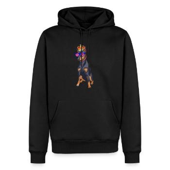 Doberman Reine Elizabeth II Couronne britannique - Sweat à capuche Premium bio Homme - noir - Devant - Nico (187cm)
