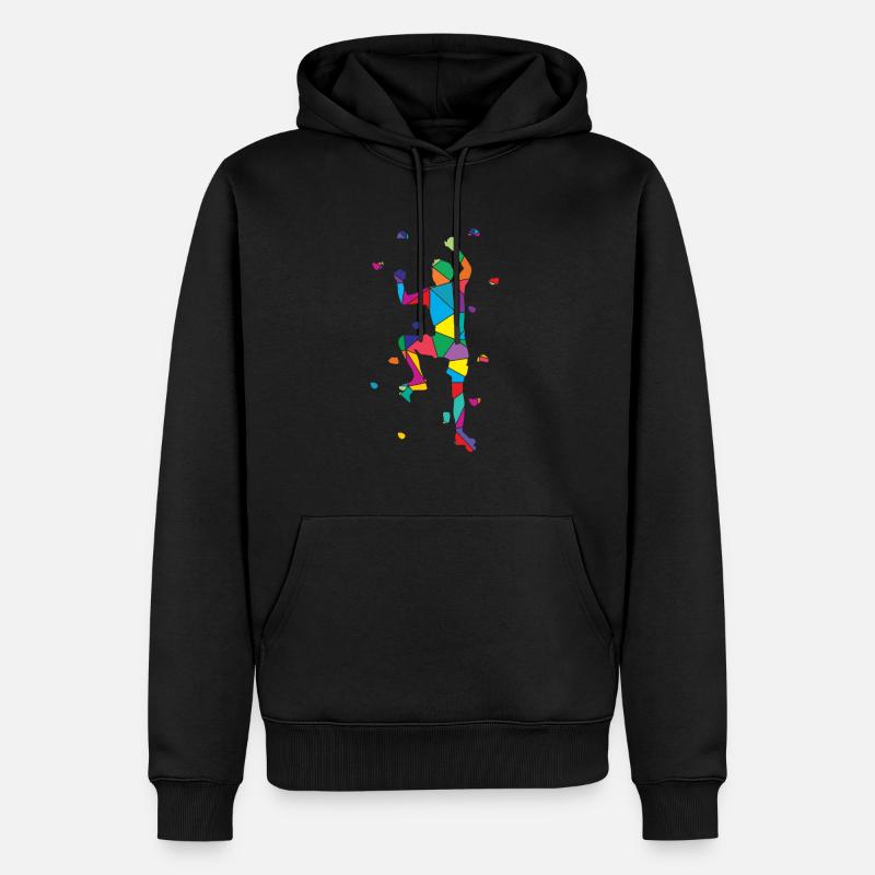 Kletterer Polygon Climbing - Männer Premium Bio Hoodie - Schwarz