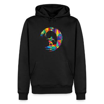 Low Poly Surfer Polygon Surf - Sweat à capuche Premium bio Homme - noir - Devant - Nico (187cm)