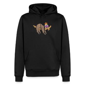 Paresseuse Reine Elizabeth II Couronne britannique - Sweat à capuche Premium bio Homme - noir - Devant - Nico (187cm)