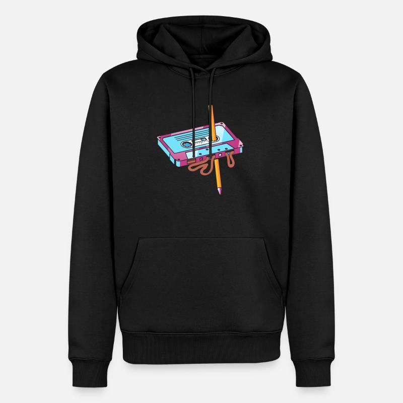 Cassette au crayon - Sweat à capuche Premium bio Homme - noir