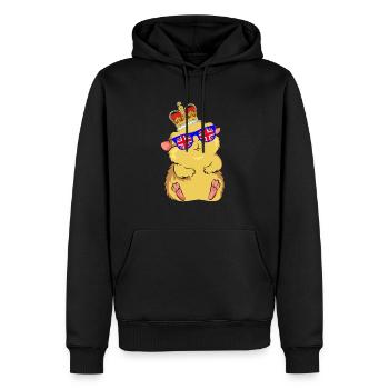 Hamster Queen Elizabeth II Britische Krone - Männer Premium Bio Hoodie - Schwarz - Vorne - Nico (187cm)