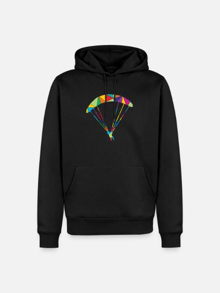 Paragleiter Polygon Gleitschirm - Männer Premium Bio Hoodie - Schwarz