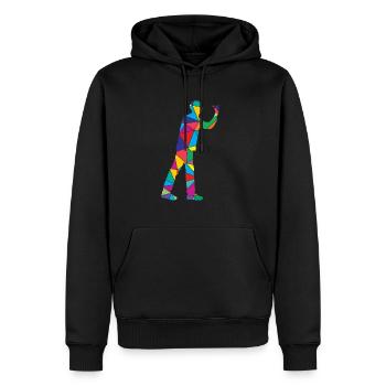Low Poly Dartist Polygon Dart - Männer Premium Bio Hoodie - Schwarz - Vorne - Nico (187cm)