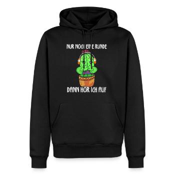 Nur Noch Eine Runde Zocken Gamer Kaktus - Männer Premium Bio Hoodie - Schwarz - Vorne - Nico (187cm)