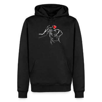 Dackel Liebe Hunde High Five - Männer Premium Bio Hoodie - Schwarz - Vorne - Nico (187cm)