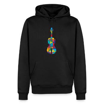 Violon Polygone Funny Violon - Sweat à capuche Premium bio Homme - noir - Devant - Nico (187cm)