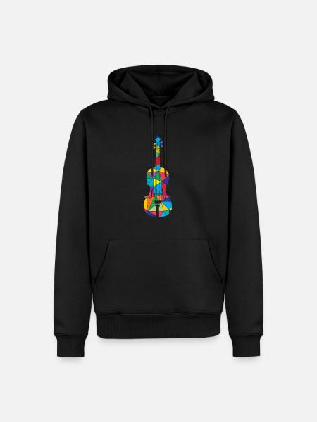 Violon Polygone Funny Violon - Sweat à capuche Premium bio Homme - noir
