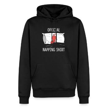 Chemise officielle de la sieste Fourmi Pyjama Sleeping Ant - Sweat à capuche Premium bio Homme - noir - Devant - Nico (187cm)