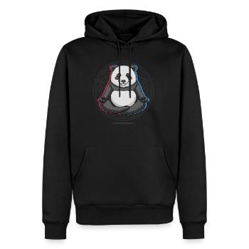Namaste Panda Mandala Lotus Meditation Panda - Männer Premium Bio Hoodie - Schwarz - Vorne - Nico (187cm)
