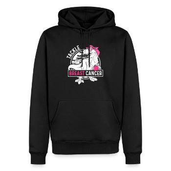 Tackle Breast Cancer Brustkrebs - Männer Premium Bio Hoodie - Schwarz - Vorne - Nico (187cm)