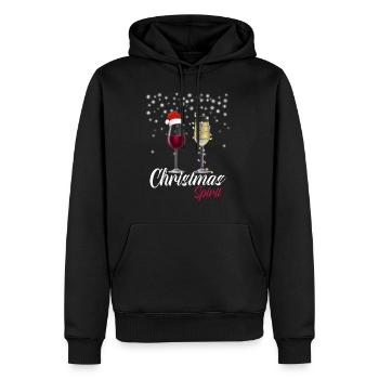 Christmas Spirit Weihnachten Rotwein - Männer Premium Bio Hoodie - Schwarz - Vorne - Nico (187cm)