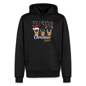 Christmas Spirit Weihnachten Whisky Malt Shots - Sweat à capuche Premium bio Homme - noir - Devant - Nico (187cm)