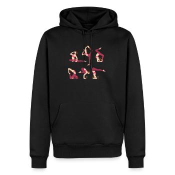 Yoga du vin - Sweat à capuche Premium bio Homme - noir - Devant - Nico (187cm)