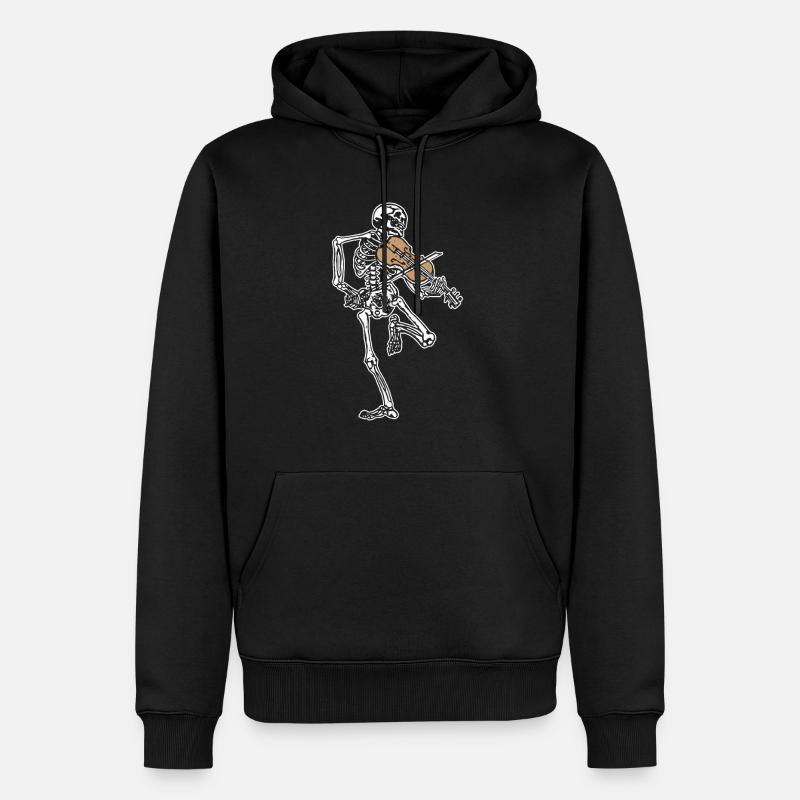Violon squelette - Sweat à capuche Premium bio Homme - noir