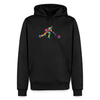 Low Poly Bowler Polygon Bowling - Men’s Premium Organic Hoodie - black - Front - Nico (187cm)