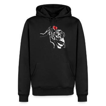 Bulldog Love Dogs High Five - Sweat à capuche Premium bio Homme - noir - Devant - Nico (187cm)