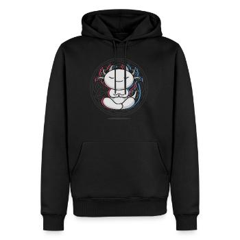 Namaste Axolotl Mandala Lotus Méditation Axolotl - Sweat à capuche Premium bio Homme - noir - Devant - Nico (187cm)