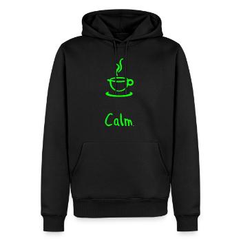 Kaffee und Entspannung - Männer Premium Bio Hoodie - Schwarz - Vorne - Nico (187cm)
