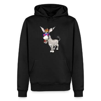 Esel Queen Elizabeth II Britische Krone - Männer Premium Bio Hoodie - Schwarz - Vorne - Nico (187cm)
