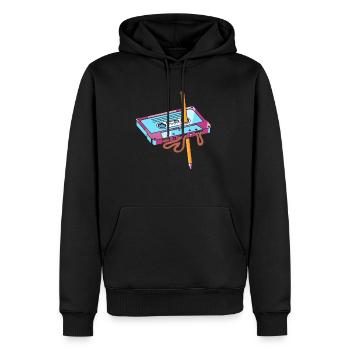 Kassette Mixtape Classic Audio Tape mit Bleistift - Männer Premium Bio Hoodie - Schwarz - Vorne - Nico (187cm)