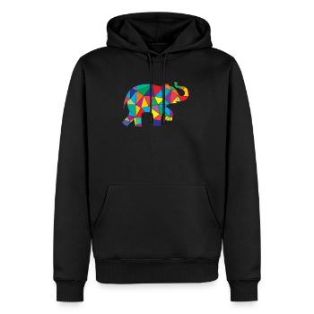 Low Poly Elephant Géométrie Éléphant - Sweat à capuche Premium bio Homme - noir - Devant - Nico (187cm)