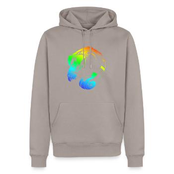 DJ Ape Gorilla Monkey Music Techno Monkey - Männer Premium Bio Hoodie - Taupe - Vorne - Nico (187cm)
