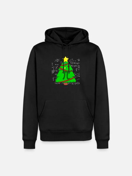 Pi Math Christmas Tree Mathematician Mathematics - Männer Premium Bio Hoodie - Schwarz