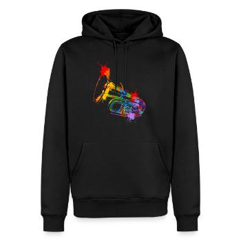 Splash Tuba Musical Musician Tubaist - Männer Premium Bio Hoodie - Schwarz - Vorne - Nico (187cm)