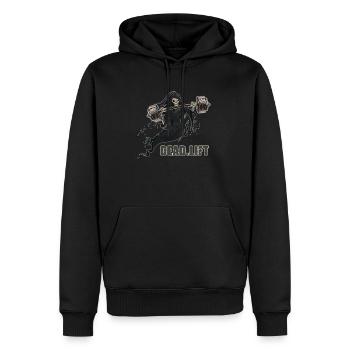 Deadlift Bodybuilding Fitness Sportler Workout Gym - Männer Premium Bio Hoodie - Schwarz - Vorne - Nico (187cm)