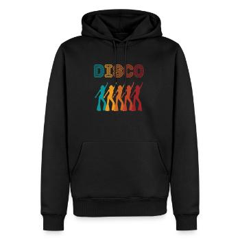Disco Queens Retro 80s 70s 90s Vintage - Sweat à capuche Premium bio Homme - noir - Devant - Nico (187cm)