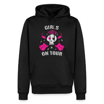 Filles en tournée - Sweat à capuche Premium bio Homme - noir - Devant - Nico (187cm)