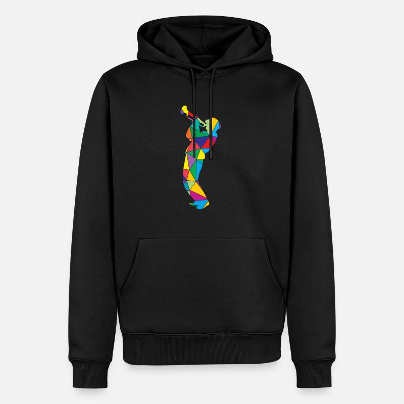 Low Poly Polygon Trompete - Männer Premium Bio Hoodie - Schwarz