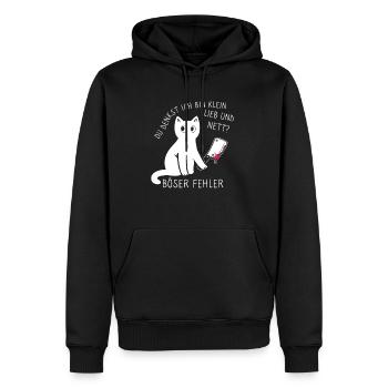 Du denkst ich bin klein lieb und nett Katze - Männer Premium Bio Hoodie - Schwarz - Vorne - Nico (187cm)