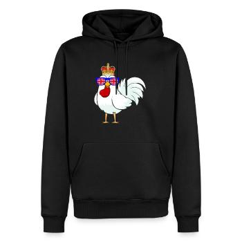 Poulet Queen Elizabeth II Poulets de la couronne britannique - Sweat à capuche Premium bio Homme - noir - Devant - Nico (187cm)