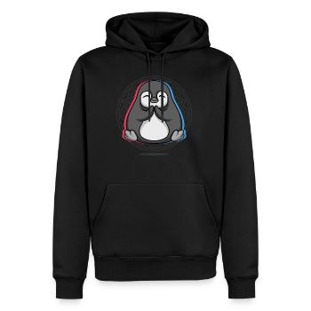 Namaste Penguin Mandala Lotus Méditation Pingouin - Sweat à capuche Premium bio Homme - noir - Devant - Nico (187cm)