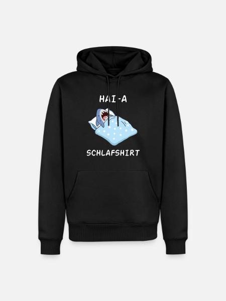 Hai-A Hai Schlafshirt Lustiges Nachthemd Pyjama - Männer Premium Bio Hoodie - Schwarz