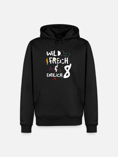 Wild Frech & endlich 8 - Männer Premium Bio Hoodie - Schwarz