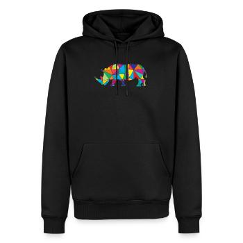 Low Poly Rhinozeros Geometrie Rhinozeros - Männer Premium Bio Hoodie - Schwarz - Vorne - Nico (187cm)