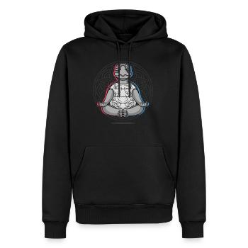 Tortue Namaste Lotus Tortue de méditation - Sweat à capuche Premium bio Homme - noir - Devant - Nico (187cm)