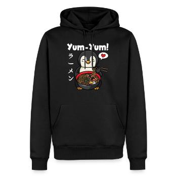 Yum Yum Japan Anime Ramen Nudel Pinguin - Männer Premium Bio Hoodie - Schwarz - Vorne - Nico (187cm)