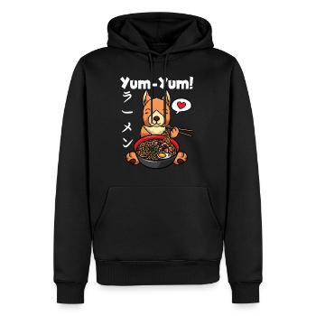 Anime Eichhörnchen Ramen Nudeln Kawaii - Männer Premium Bio Hoodie - Schwarz - Vorne - Nico (187cm)