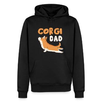 Corgi Papa Chiens Cadeau Propriétaire de chien Corgi - Sweat à capuche Premium bio Homme - noir - Devant - Nico (187cm)